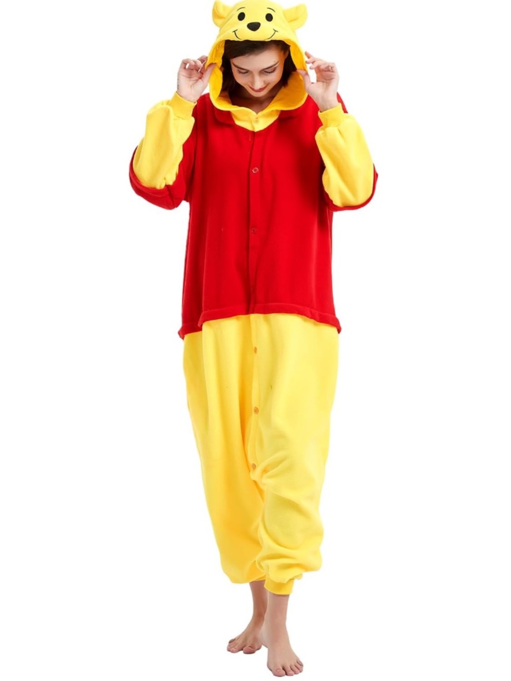 Unisex Adult Onesie Halloween Costume Winnie the Pooh Size Medium